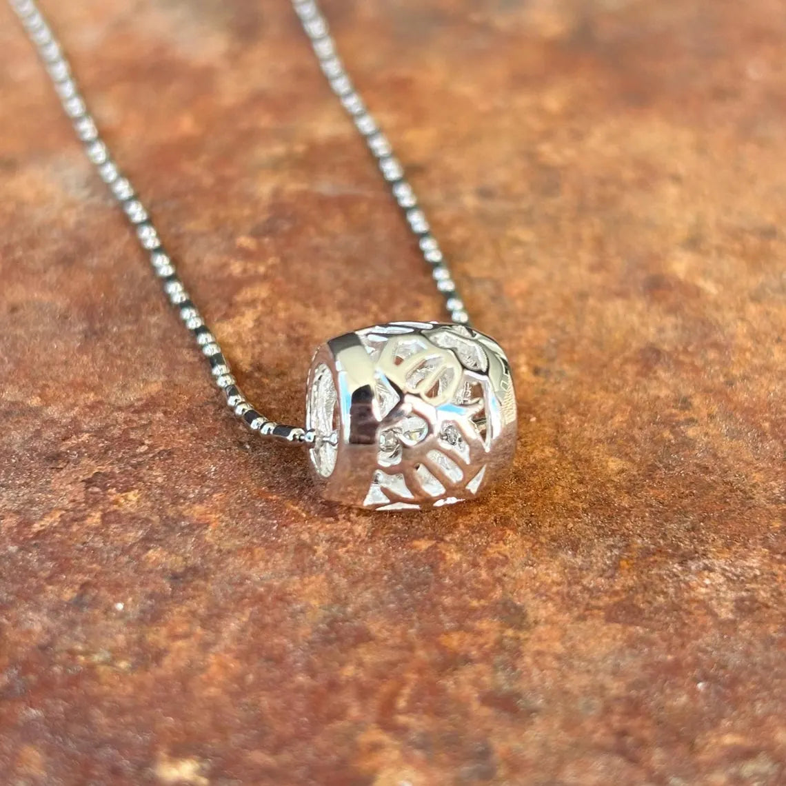 Honu Barrel Pendant - Silver