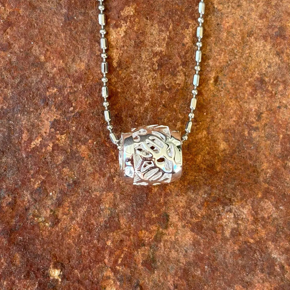 Honu Barrel Pendant - Silver