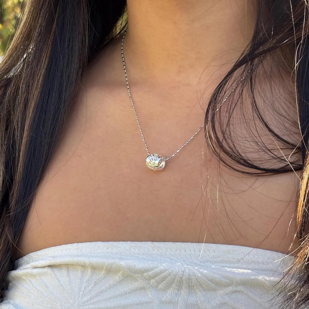 Honu Barrel Pendant - Silver