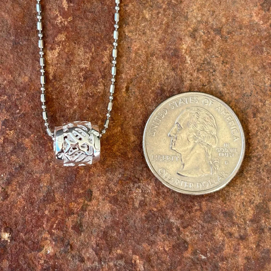 Honu Barrel Pendant - Silver