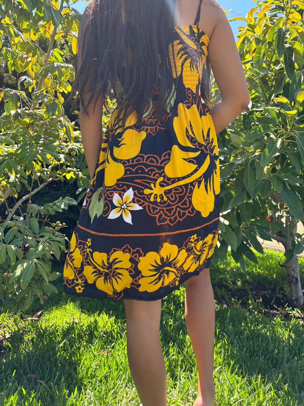 Noelani Sun Dress - Yellow & Black
