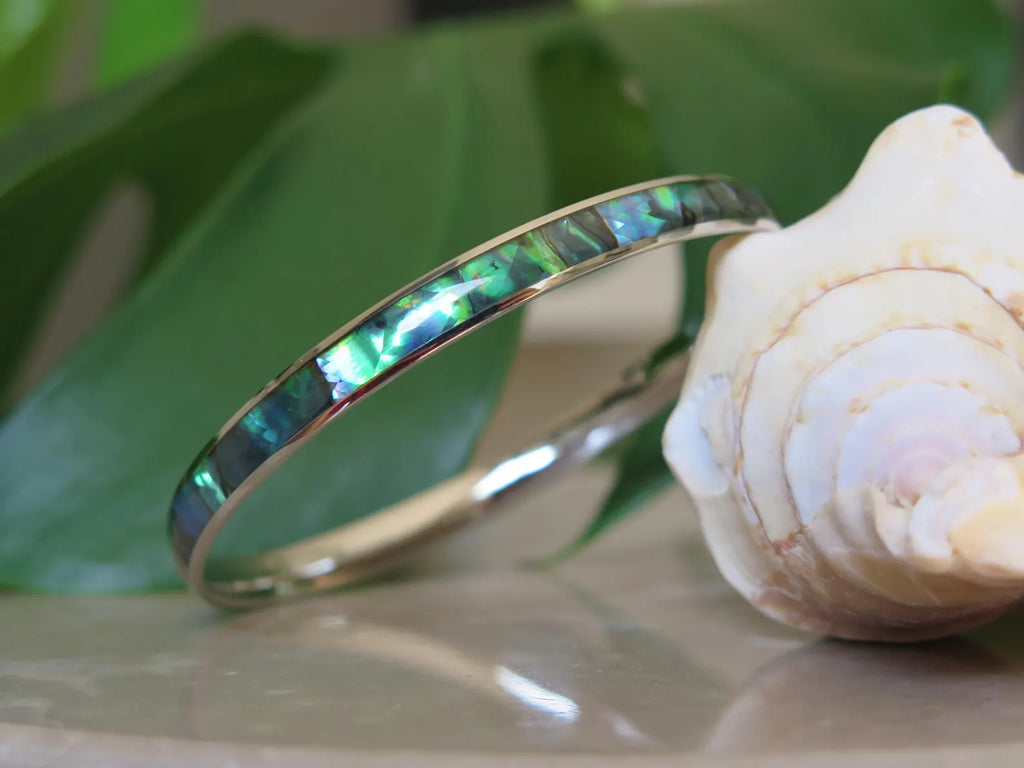 Abalone Shell Stainless Steel Bangle