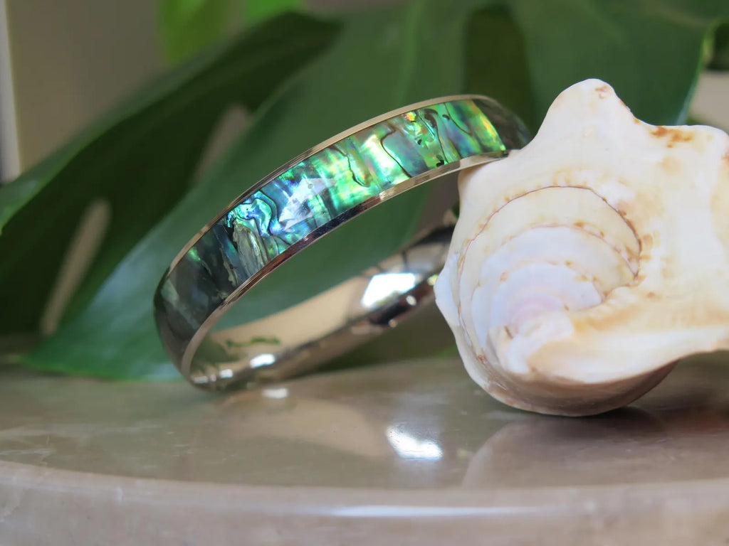 Abalone Shell Stainless Steel Bangle