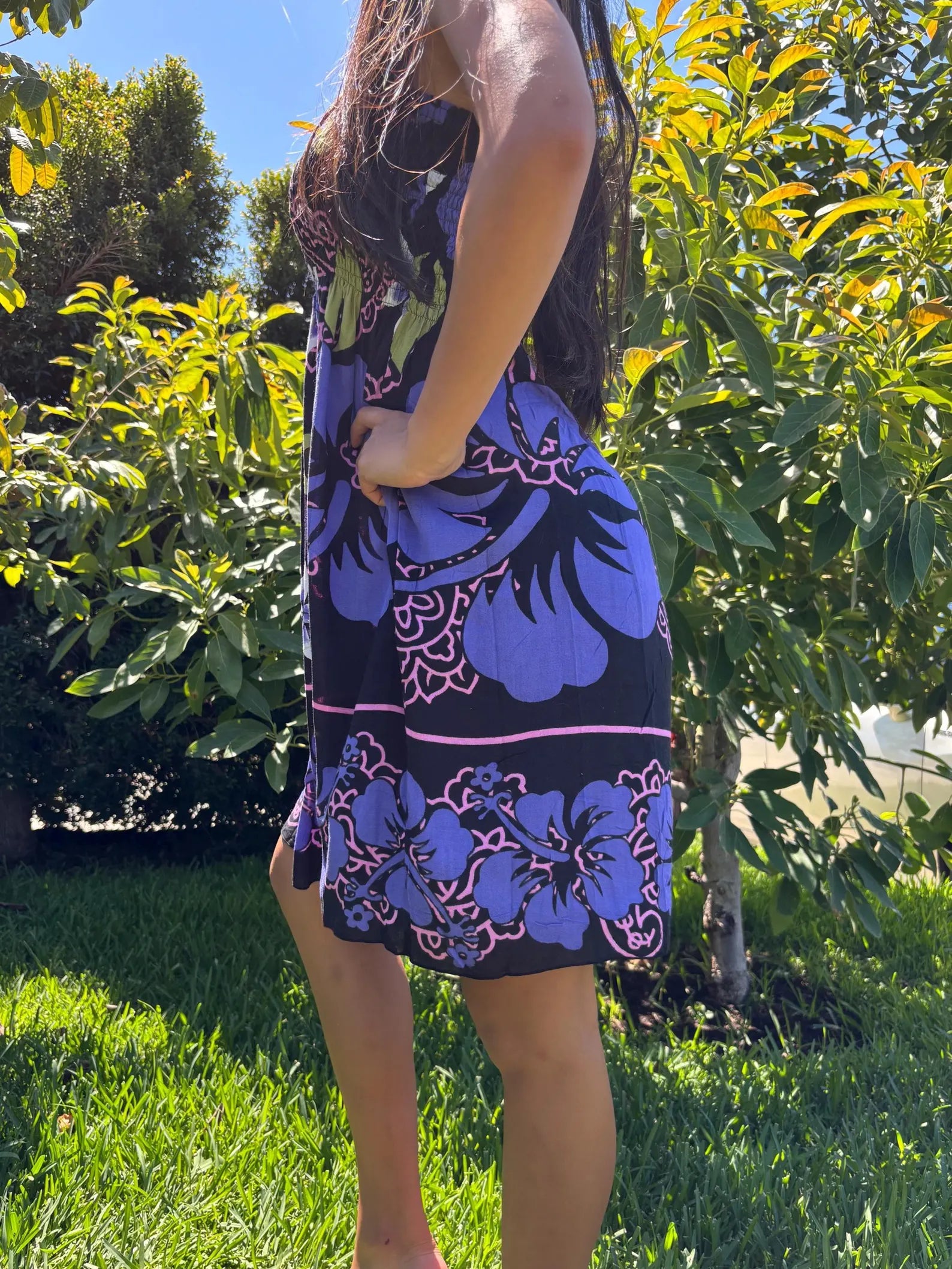 Noelani Sun Dress - Purple & Black