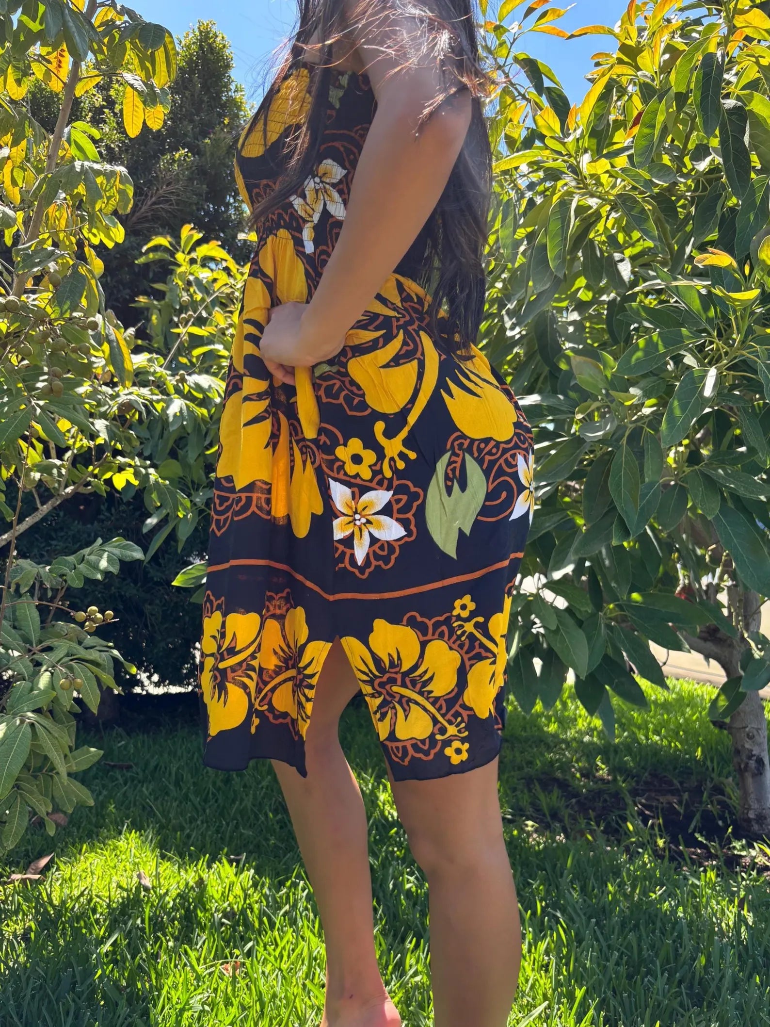 Noelani Sun Dress - Yellow & Black