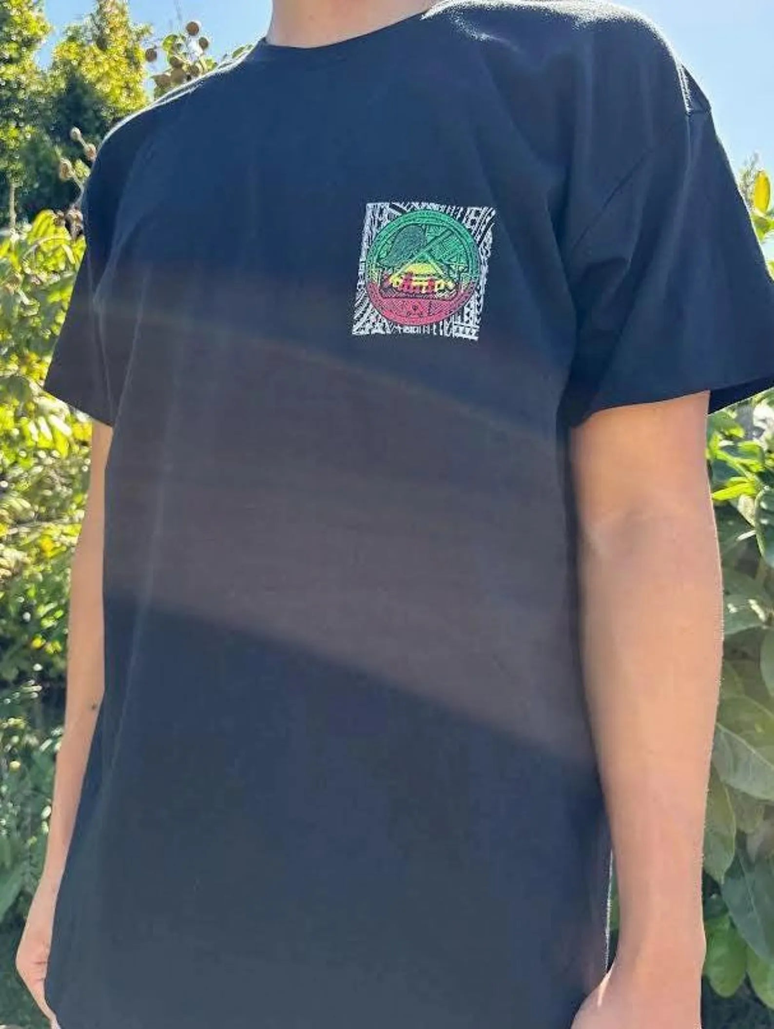 Samoan America Rasta Seal Graphic Tee - Black & White