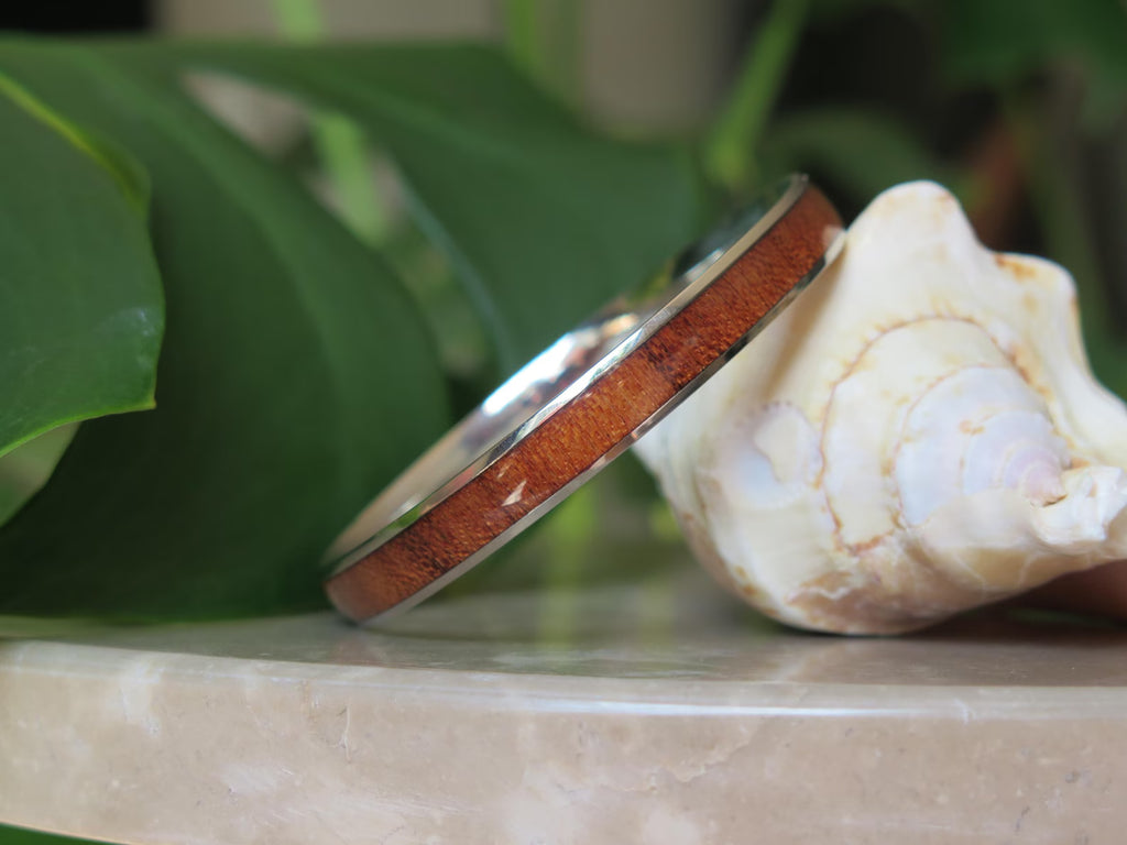 Koa Wood Stainless Steel Bangle