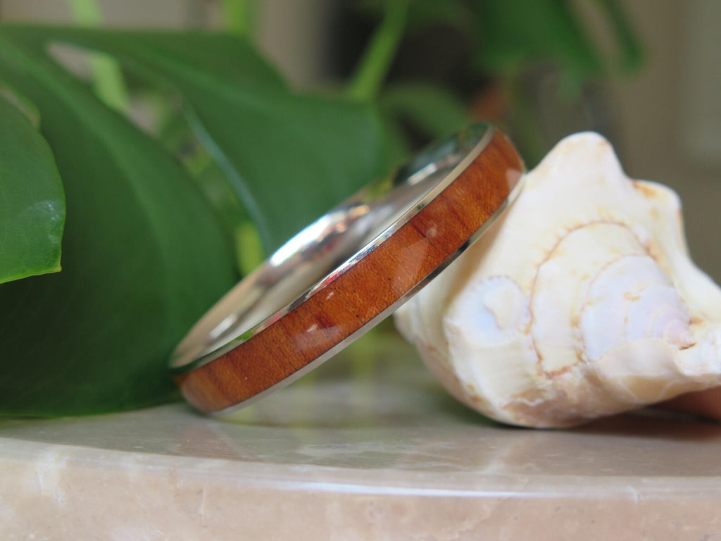 Koa Wood Stainless Steel Bangle