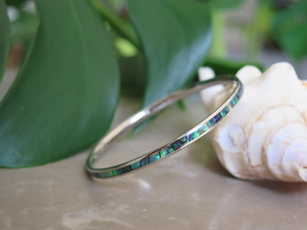Abalone Shell Stainless Steel Bangle