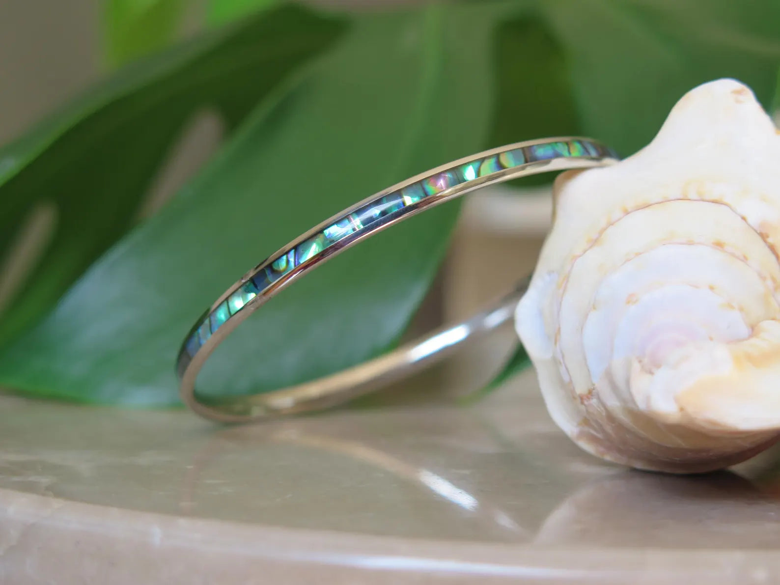 Abalone Shell Stainless Steel Bangle