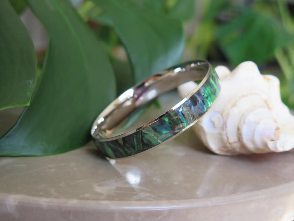 Abalone Shell Stainless Steel Bangle