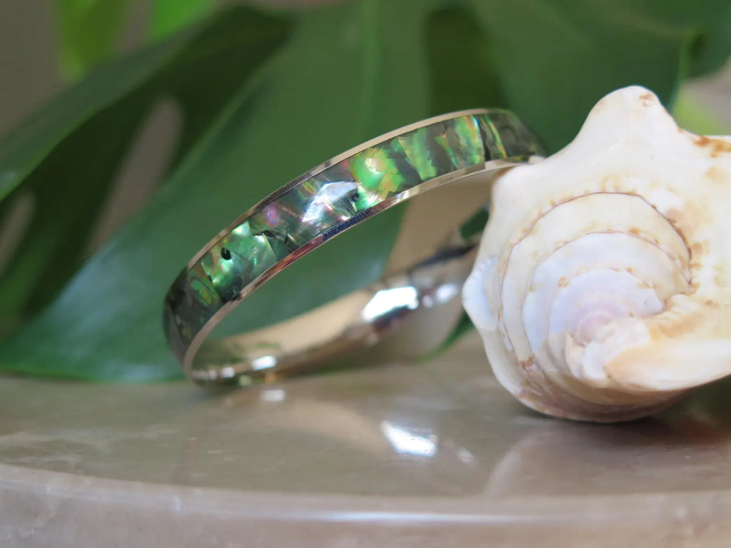 Abalone Shell Stainless Steel Bangle