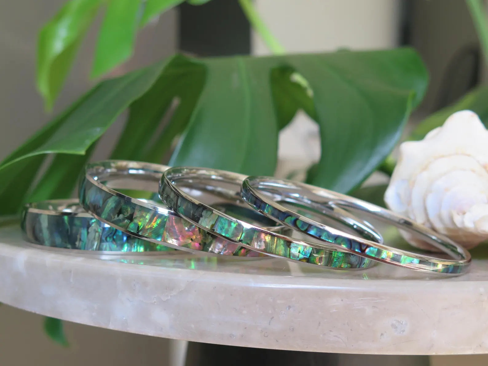 Abalone Shell Stainless Steel Bangle