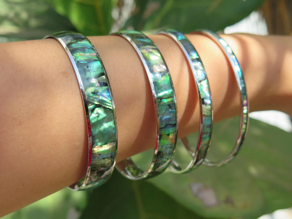 Abalone Shell Stainless Steel Bangle