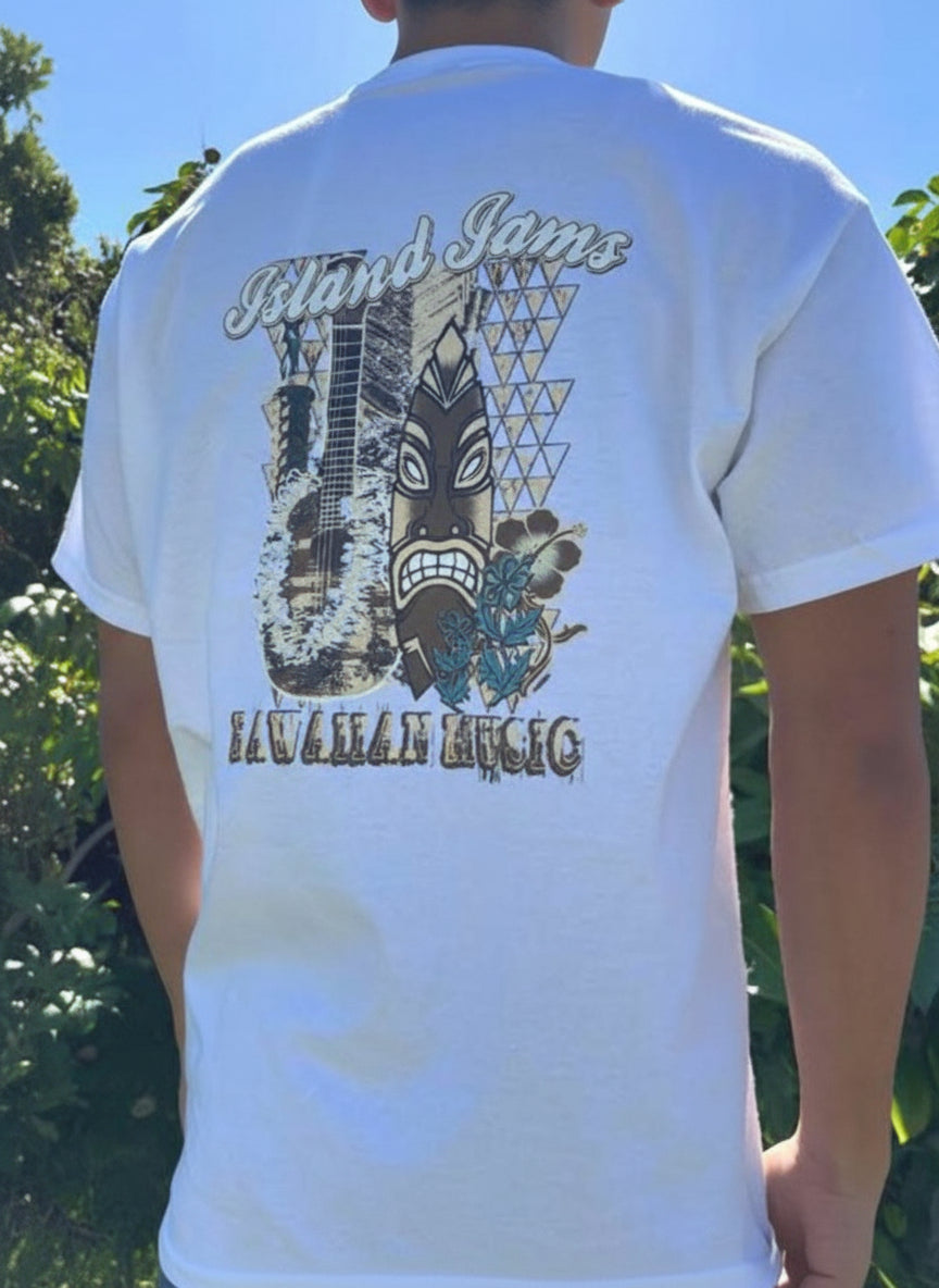 Tiki Island Jams Graphic Tee - Black & White