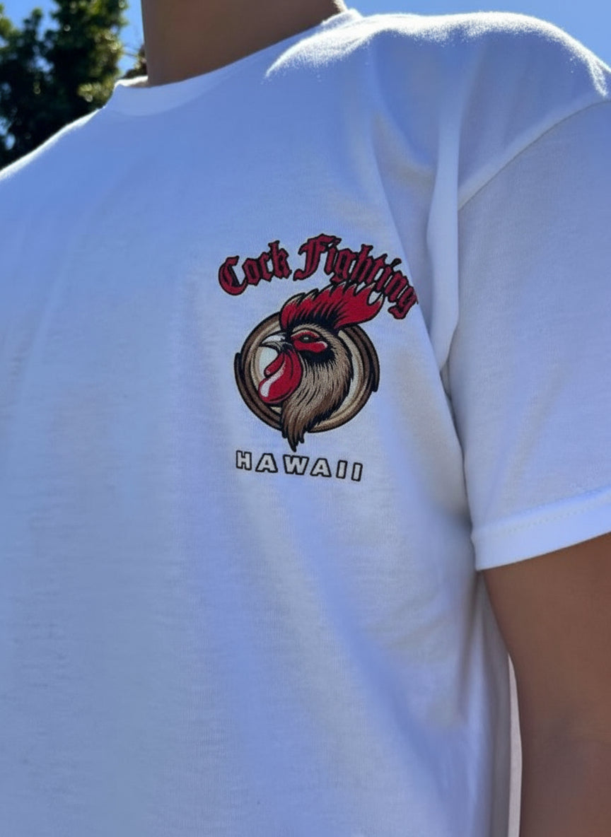 Cock Fighting Roosters Graphic Tee - Black & White