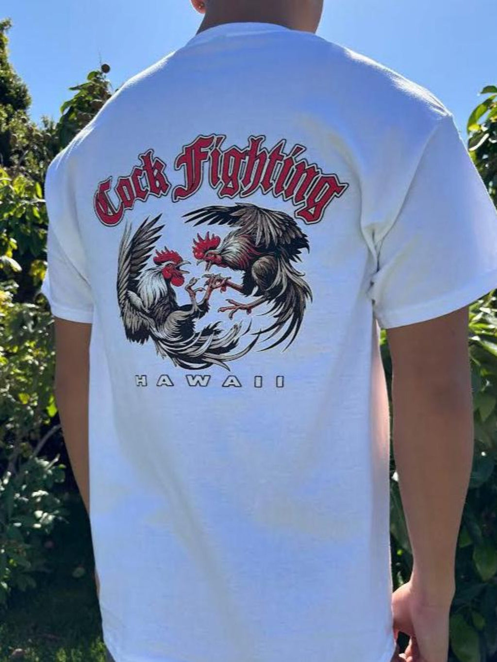 Cock Fighting Roosters Graphic Tee - Black & White