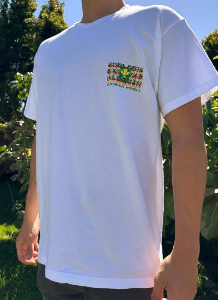 Kanaka Maoli Rasta Flag Graphic Tee - Black & White