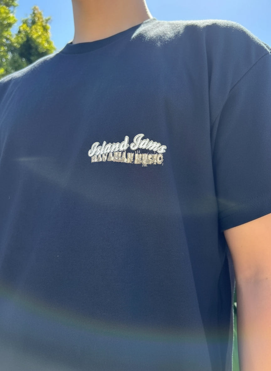 Tiki Island Jams Graphic Tee - Black & White