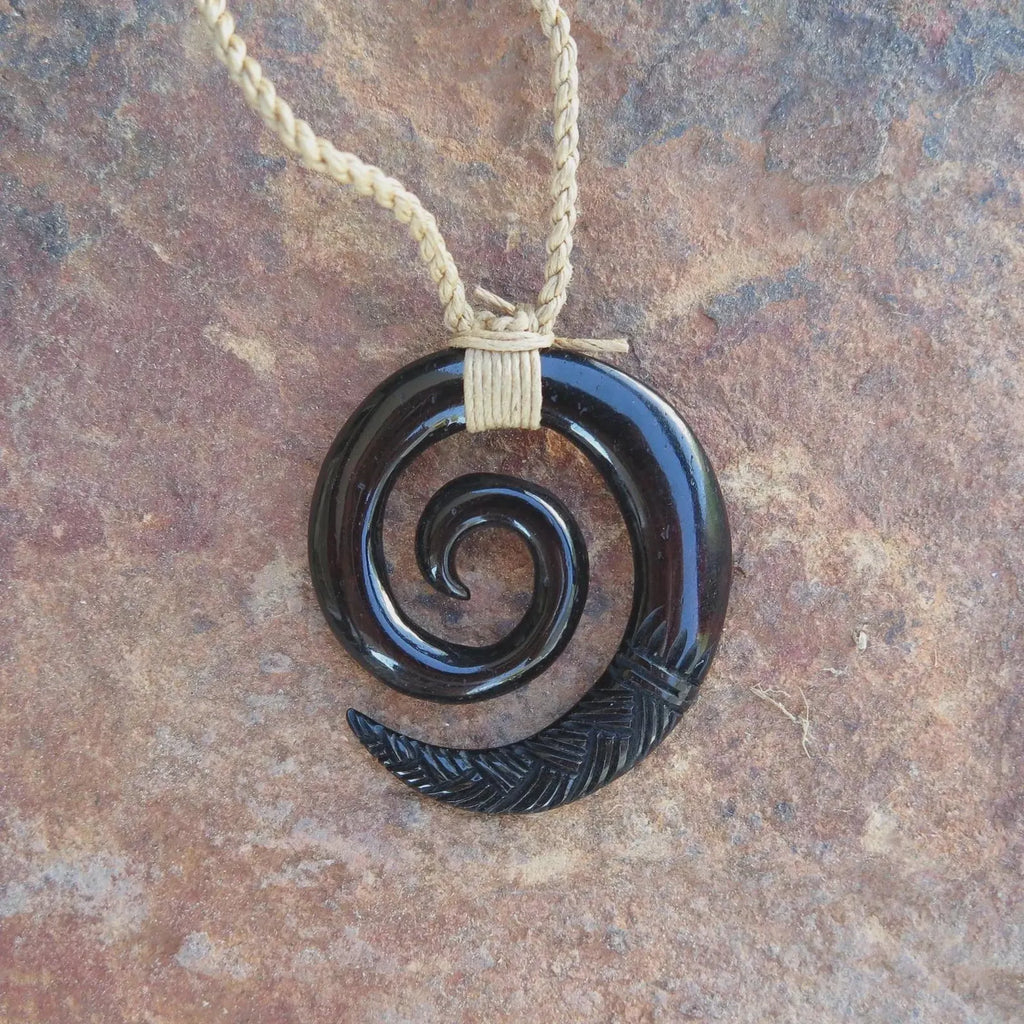Spiral Hand Carved Pendant