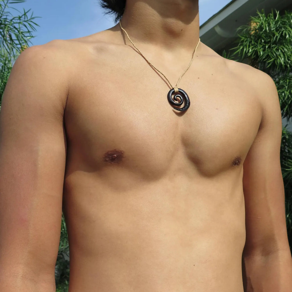 Spiral Hand Carved Pendant