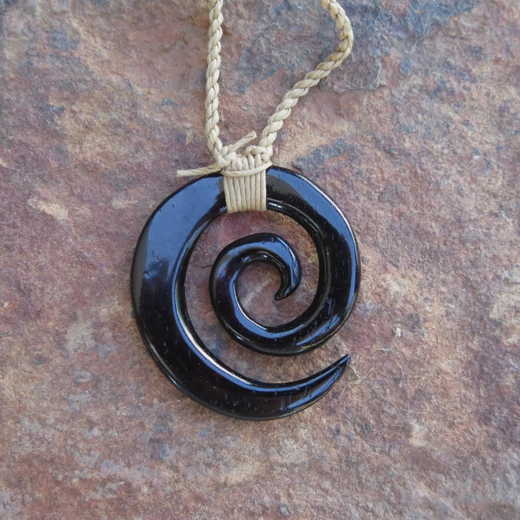 Spiral Hand Carved Pendant