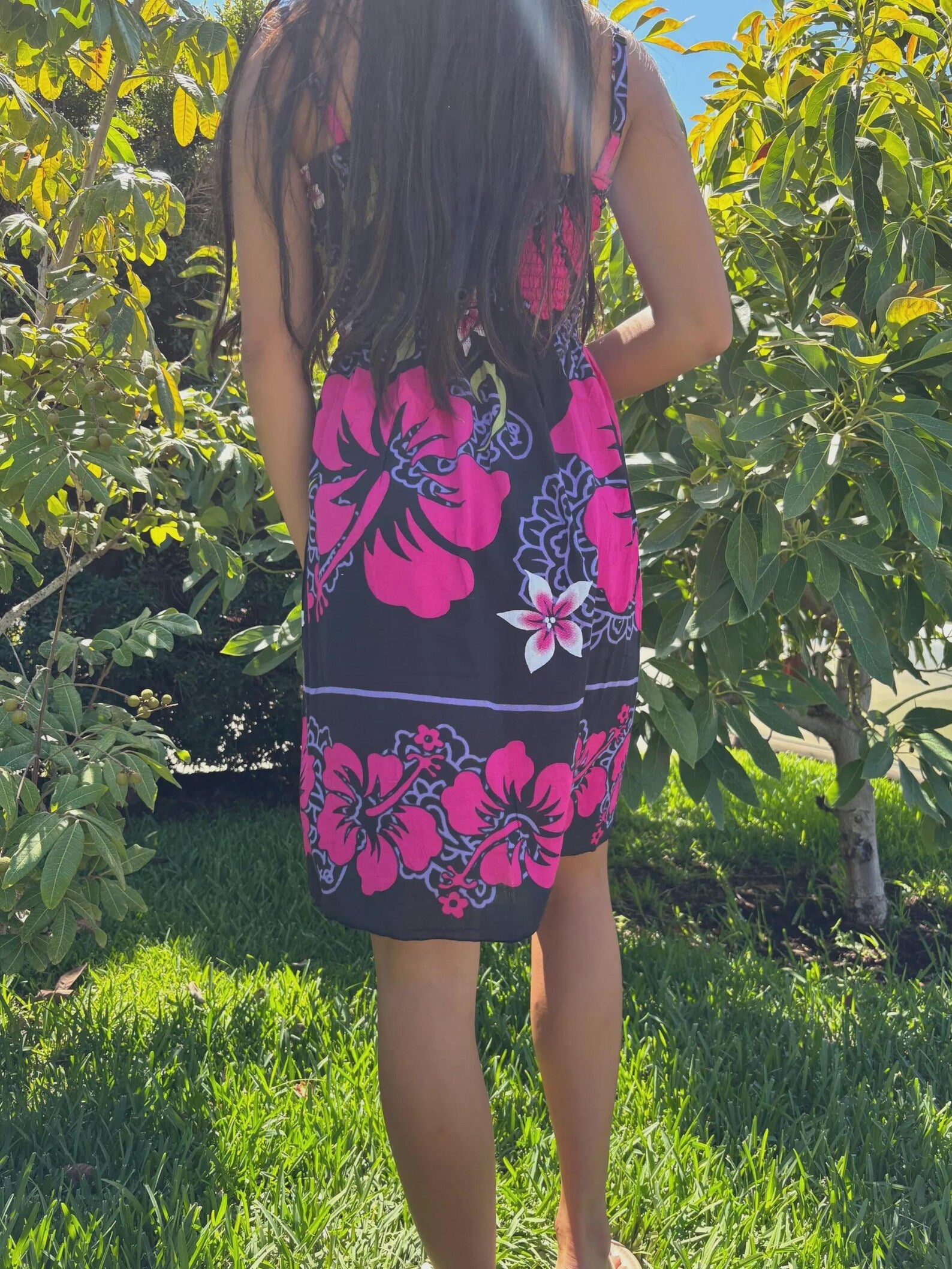 Noelani Sun Dress - Pink & Black