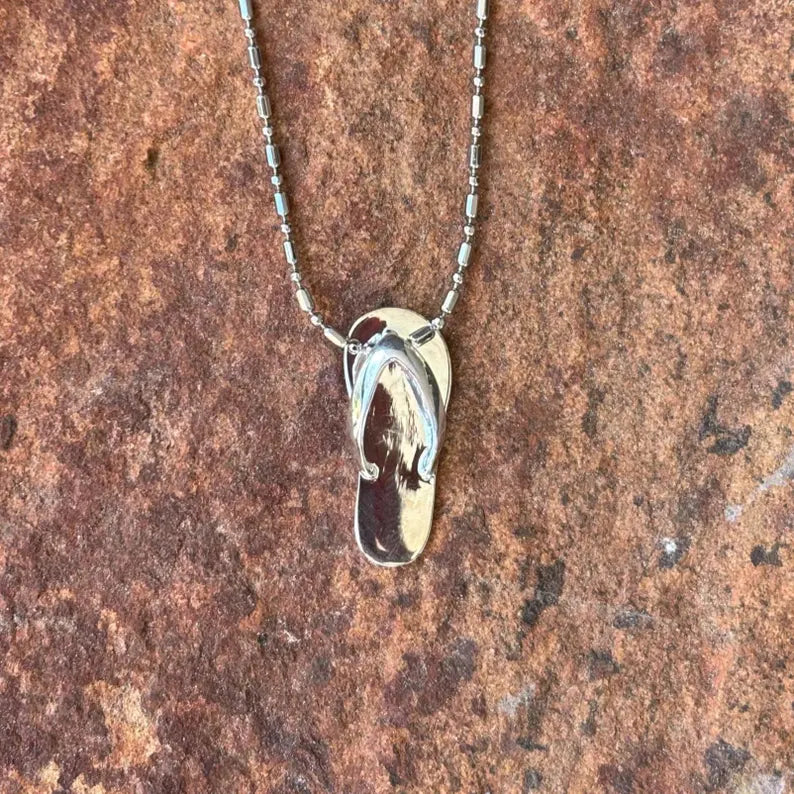 Flip Flop Pendant - Silver