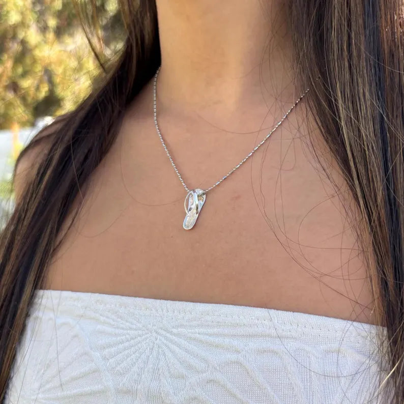 Flip Flop Pendant - Silver
