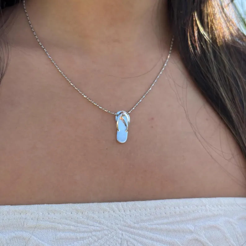 Flip Flop Pendant - Silver