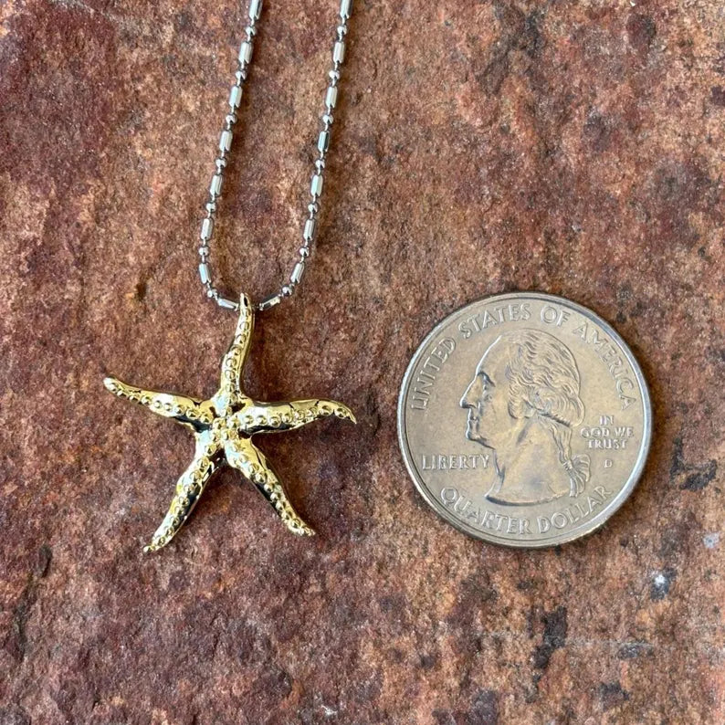 Star Fish Pendant - Gold