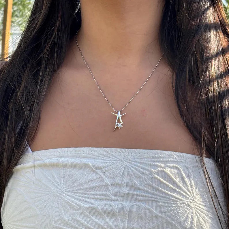 Star Fish Honu Pendant - Silver