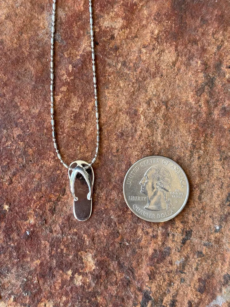Flip Flop Pendant - Silver