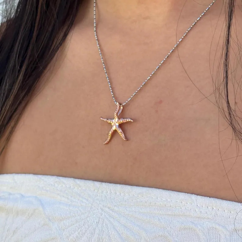 Star Fish Pendant - Rose Gold