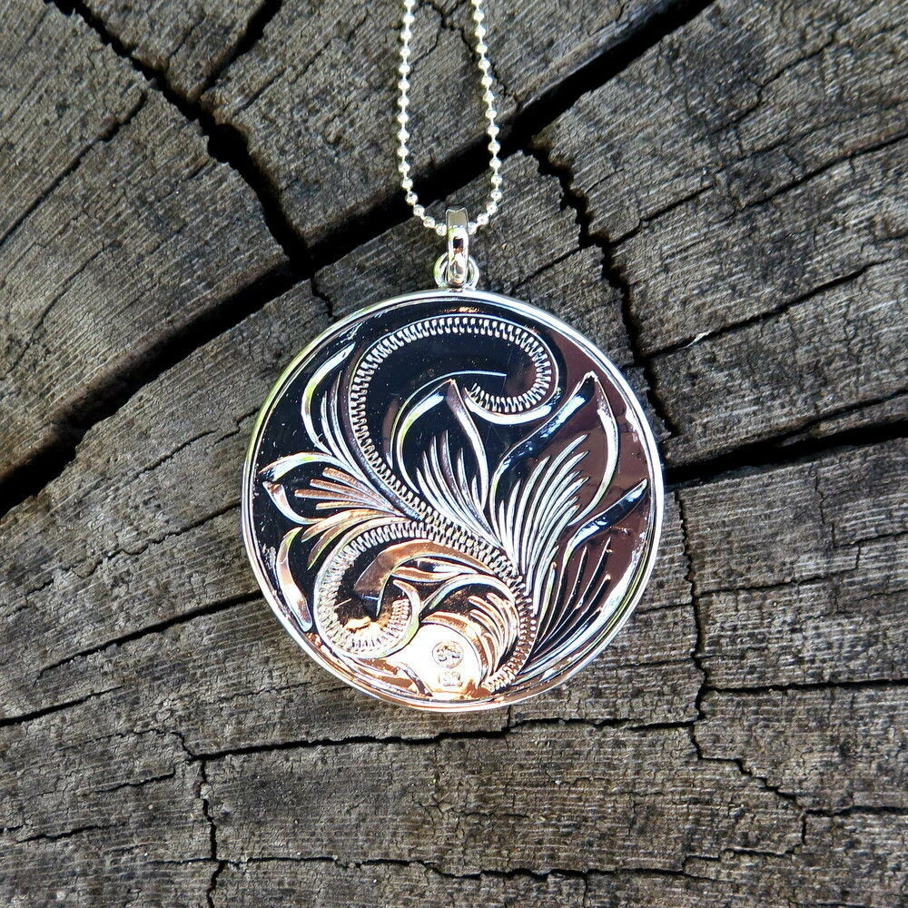 Dolphin Hoop Koa Wood Pendant