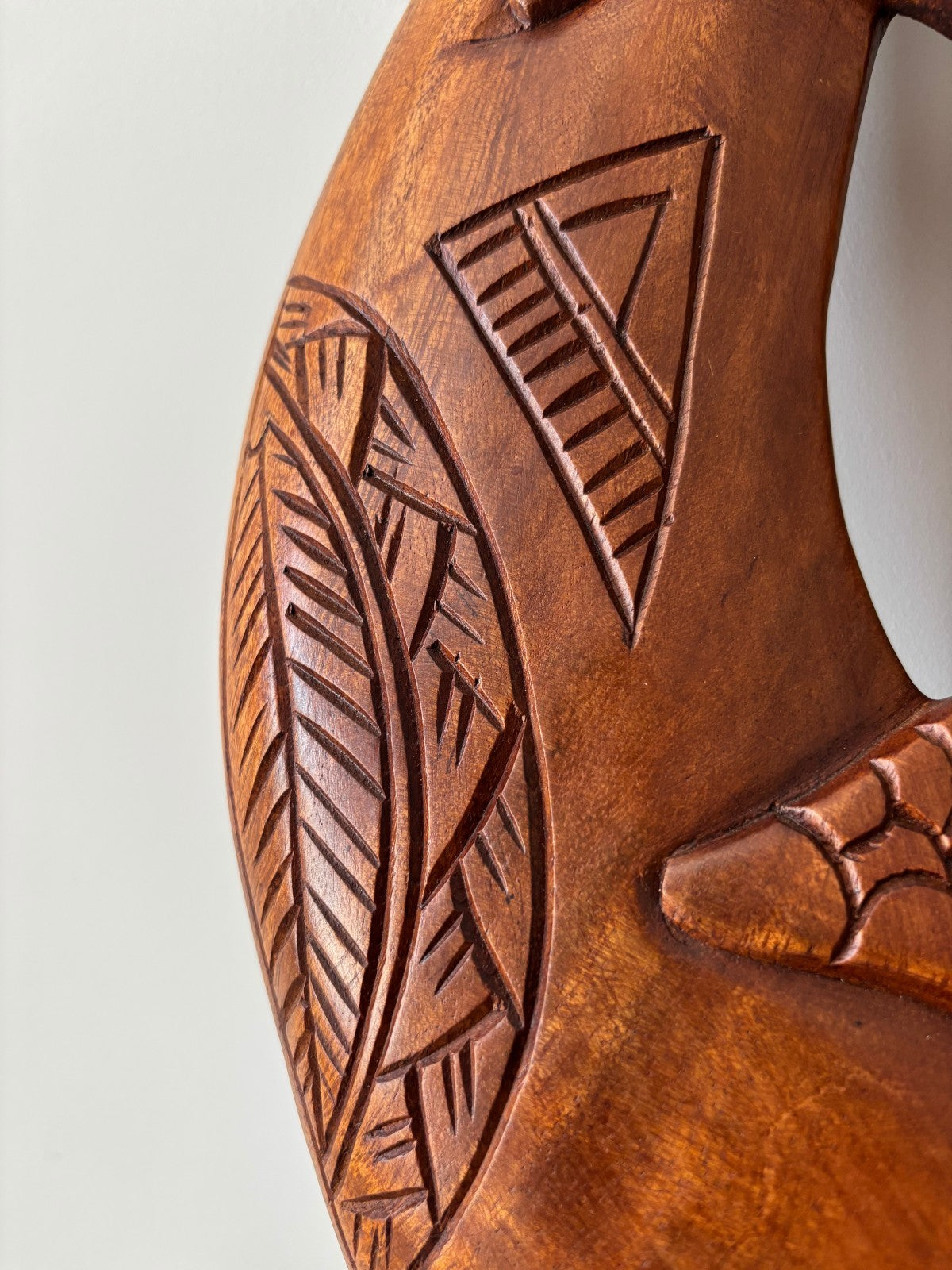 Honu Engraved Wood Premium Fish Hook - Brown