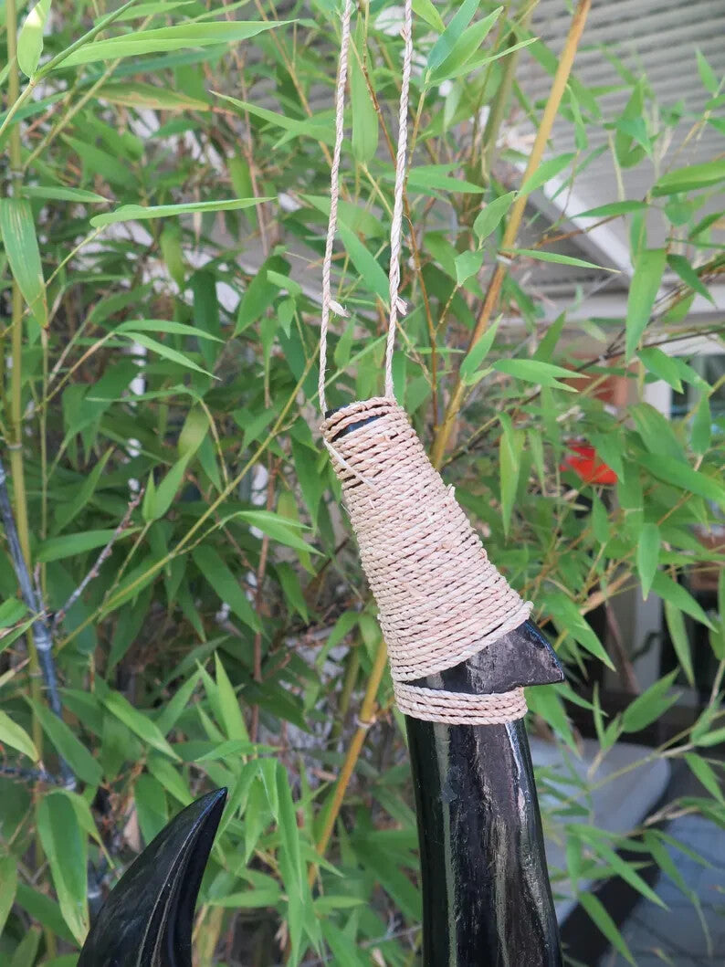 HAWAII Engraved Wooden Fish Hook - Black