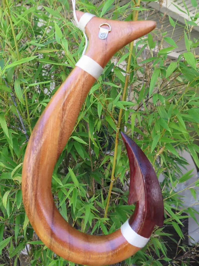 HAWAII Wooden Fish Hook - Brown