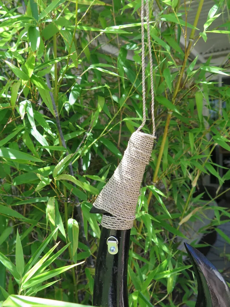 HAWAII Honu Engraved Wooden Fish Hook - Black