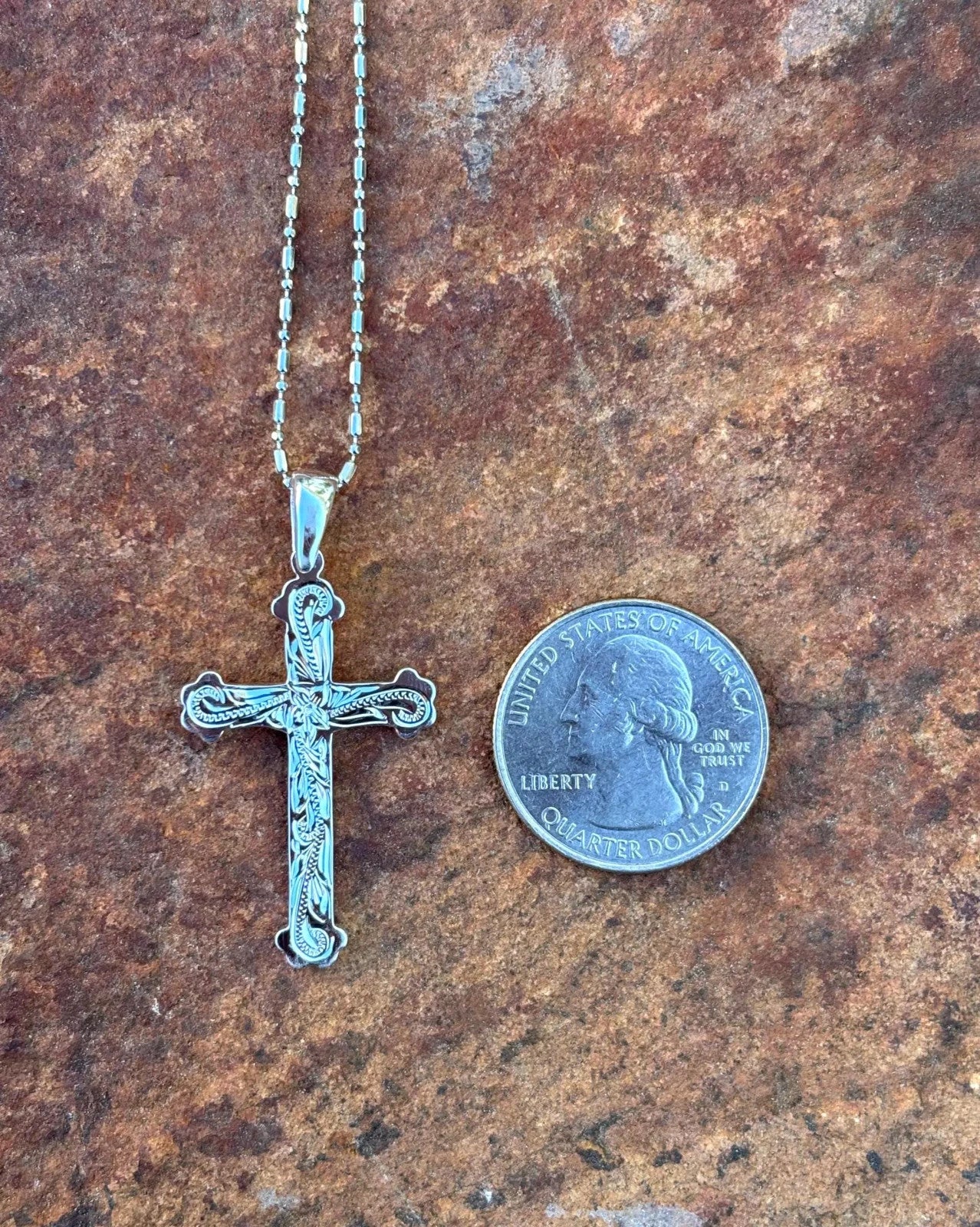 Plated Cross Pendant - Silver
