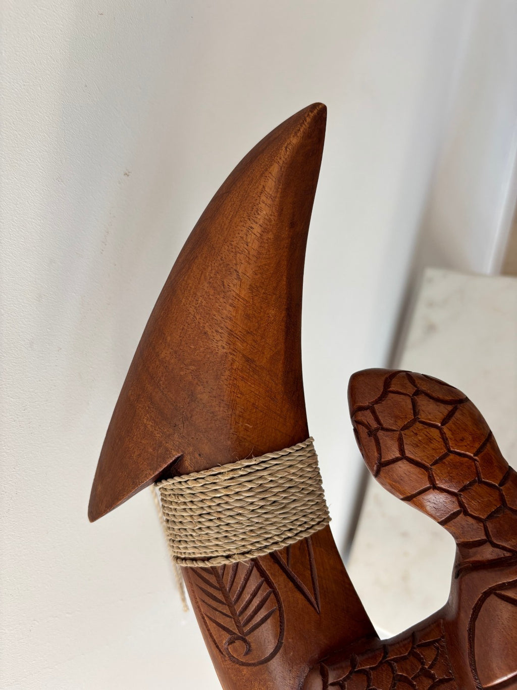 Honu Engraved Wood Premium Fish Hook - Brown