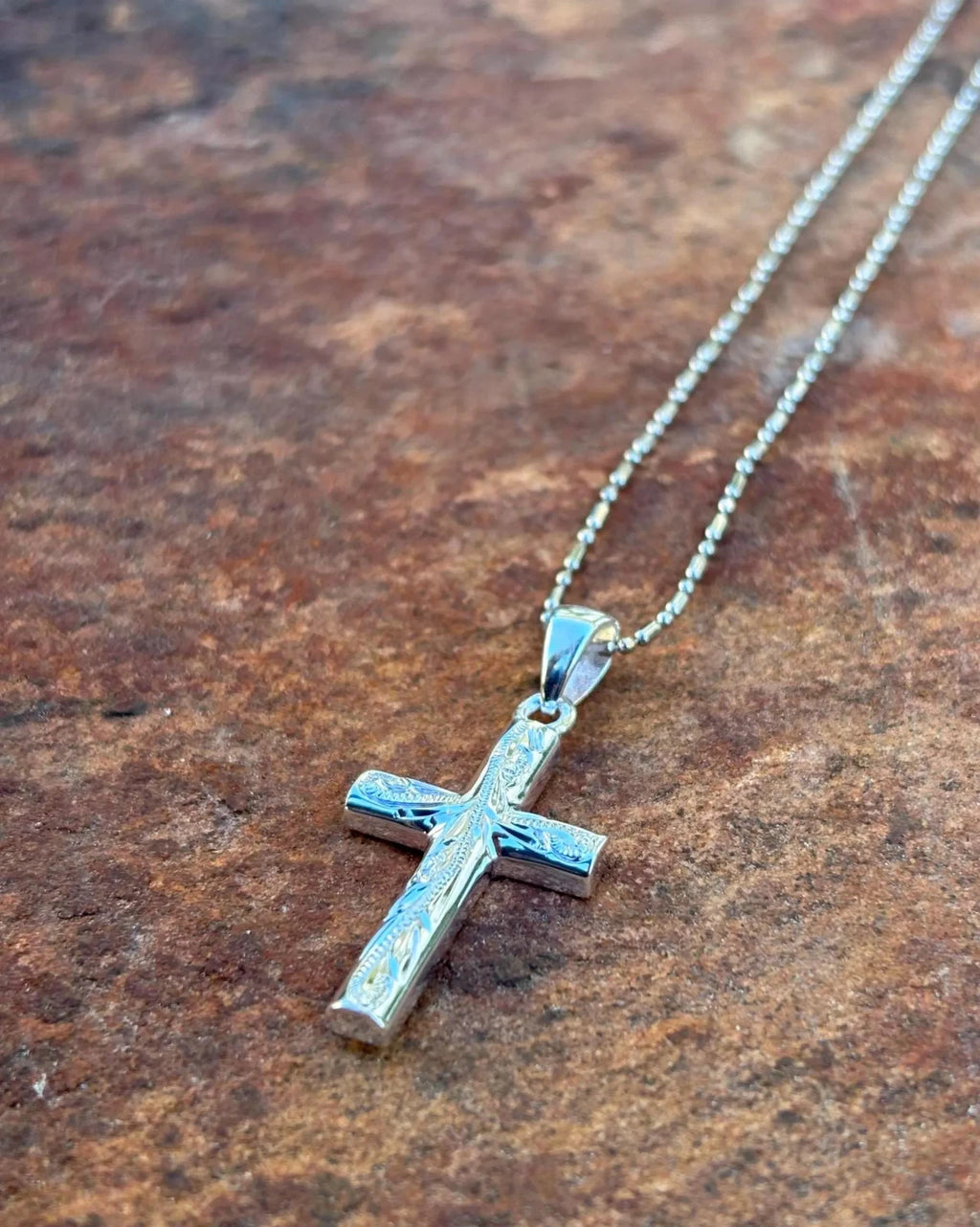 Scrolling Cross Pendant - Silver