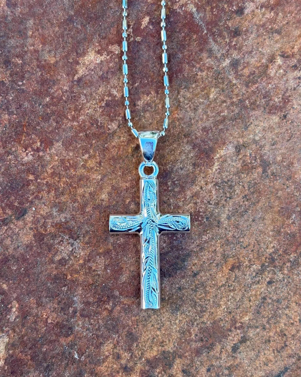 Scrolling Cross Pendant - Silver