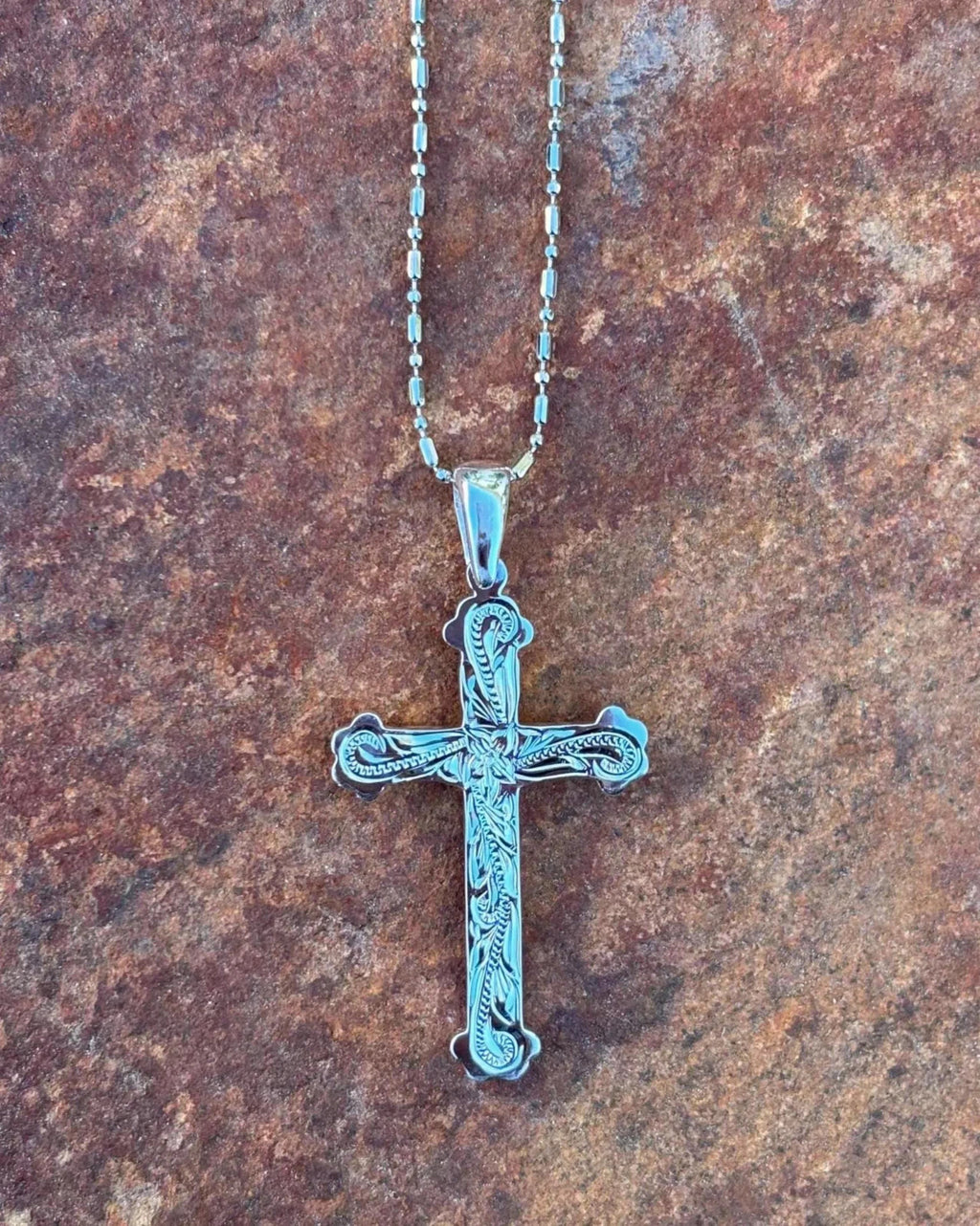 Plated Cross Pendant - Silver