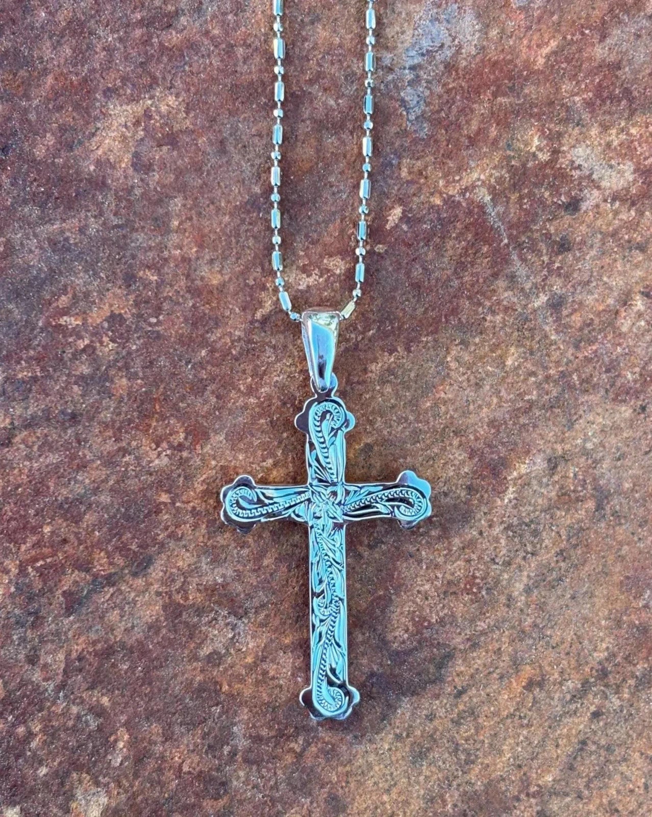 Plated Cross Pendant - Silver