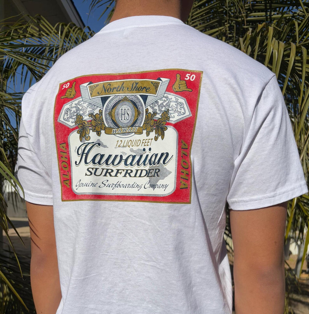 Hawaiian Surfrider Graphic Tee - White