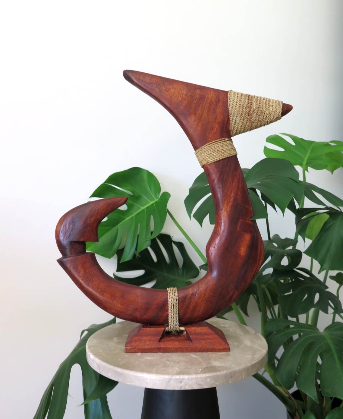 Genuine Handmade Wood Fish Hook Stand - Brown