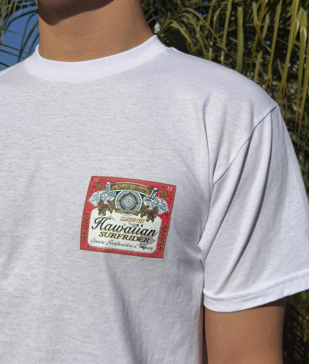 Hawaiian Surfrider Graphic Tee - White