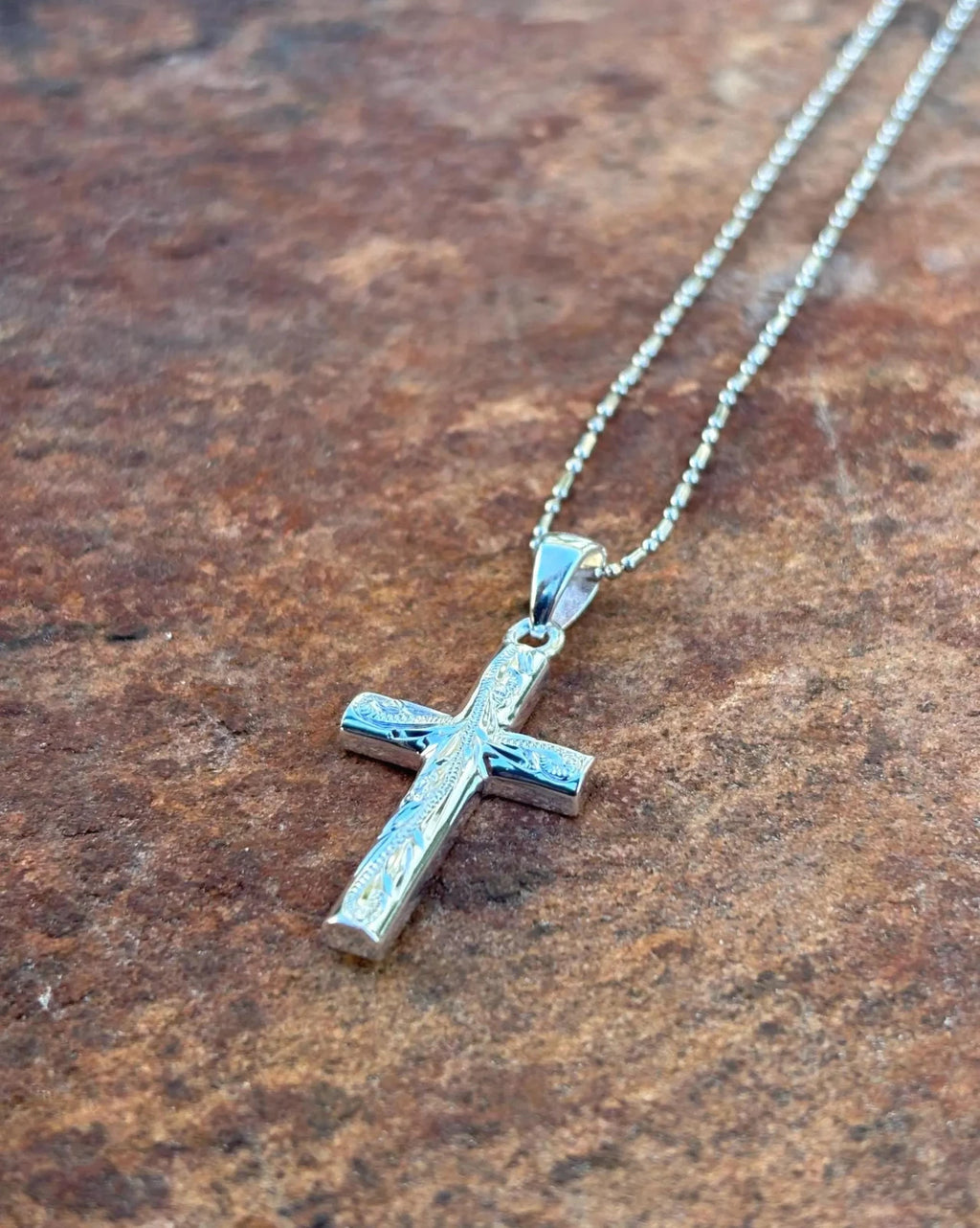 Scrolling Cross Pendant - Silver