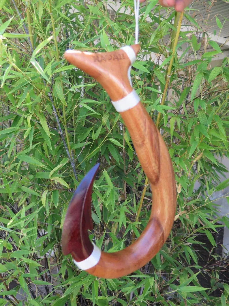 HAWAII Wooden Fish Hook - Brown